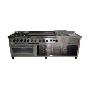 Estufa con plancha frediores y horno multiservicio