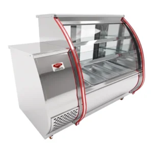 vitrina refrigerada para tienda curva