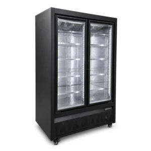 Nevera vertical Dos Puertas Negra Refrigeración