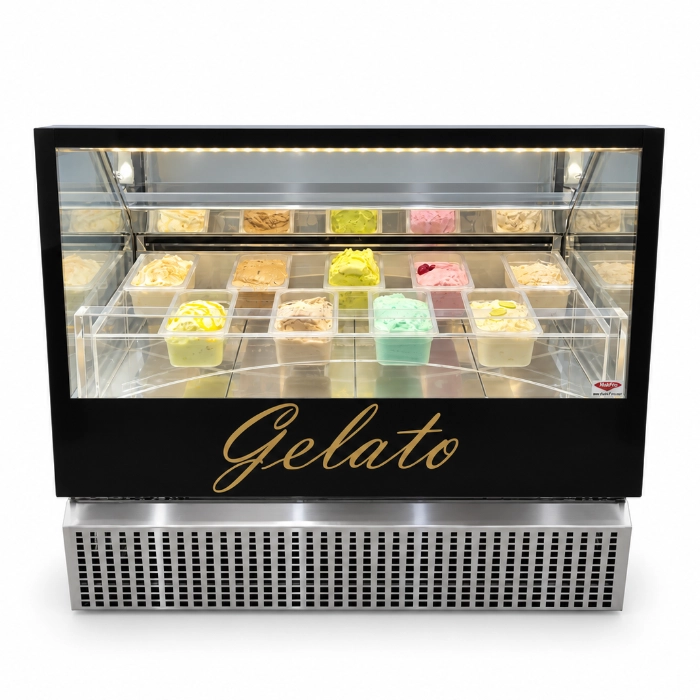 Exhibidor de helado no frost estilo cubik